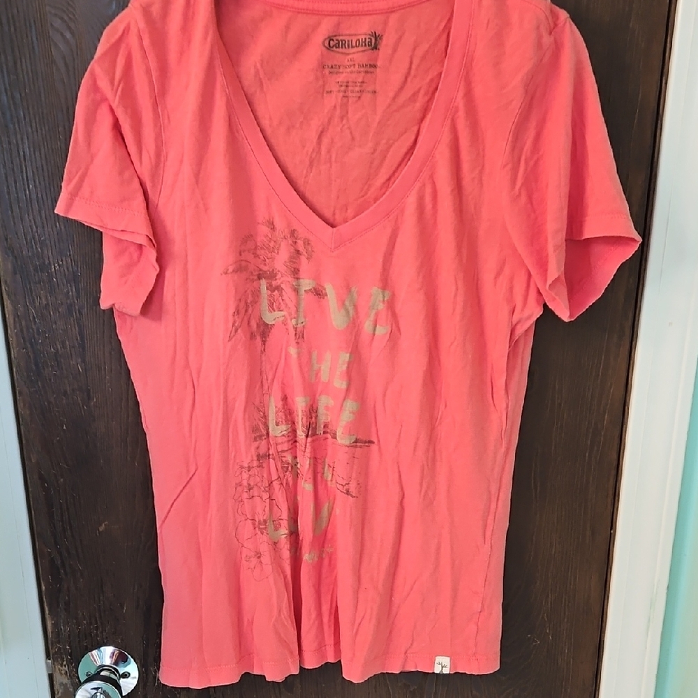 Cariloha Coral V-Neck Graphic Tee